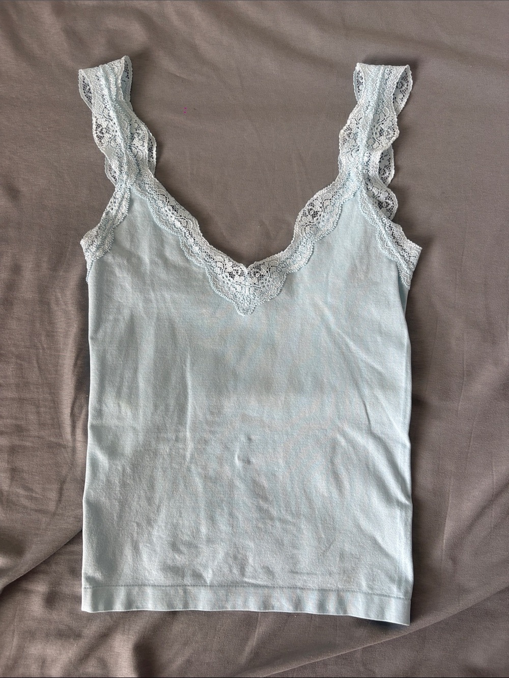 Wild Fable Light Blue Lace-Trim Tank Top - Women